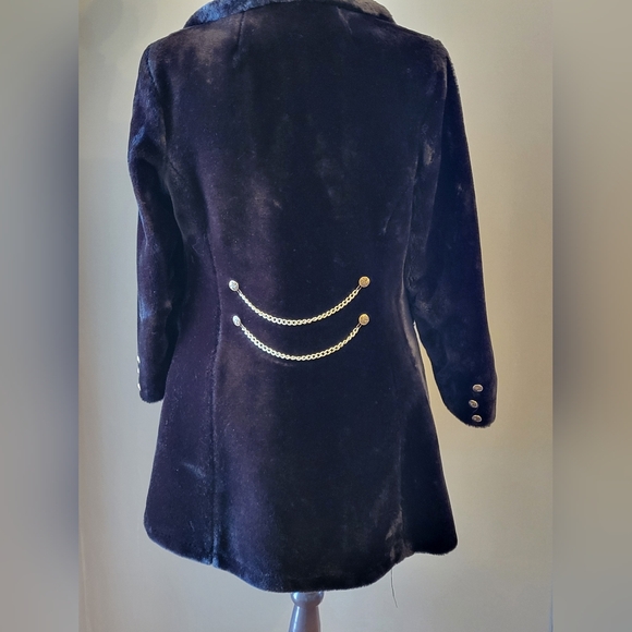 Glenbrooke 1970s Black Double Breasted Faux Fur Coat Medium - Picture 4 of 11